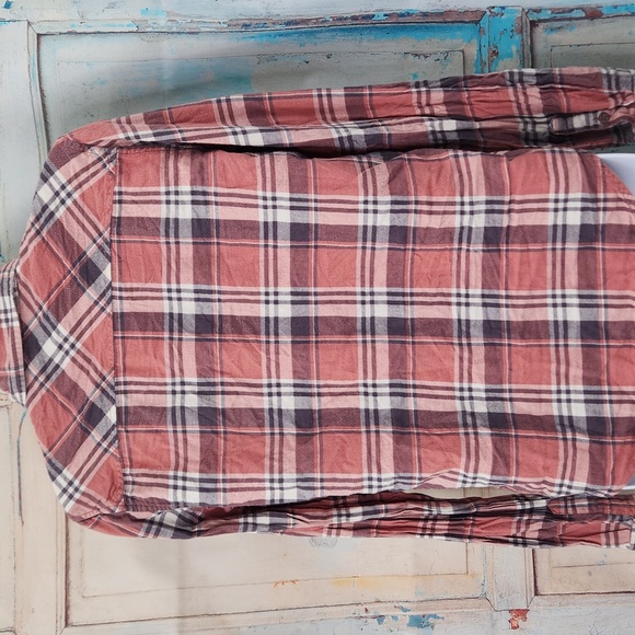 Paige Trudy Button Down Plaid Flannel Shirt Pink - Picture 4 of 8